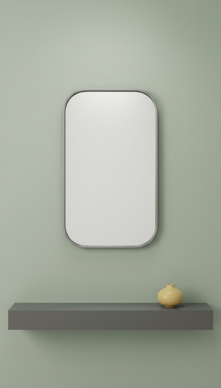 Geometric Rectangle Mirror with Rounded Corners