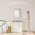 Beveled Bathroom Vanity Mirror with Tempered Glass and Aluminum Frame