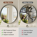 Valancia Round Bathroom Mirror with Aluminum Frame, Tempered Glass