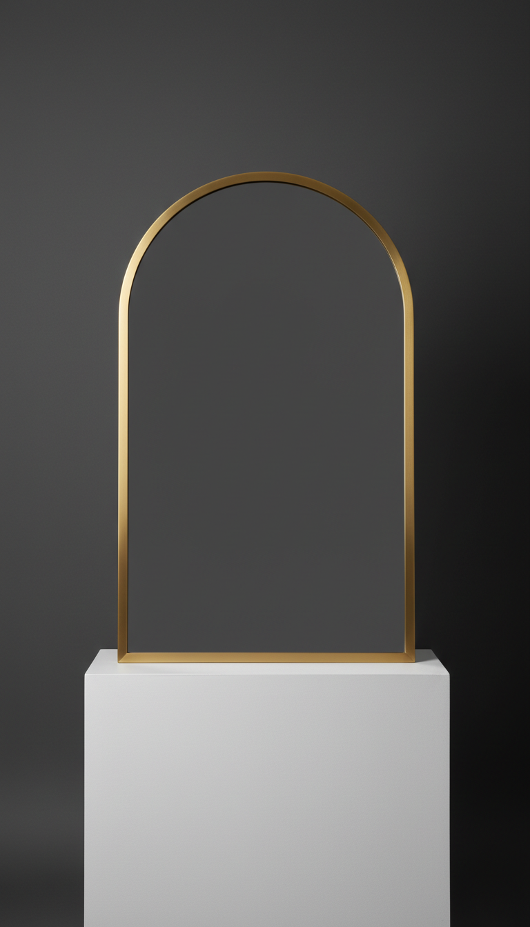 Arcus XL brushed brass mirror